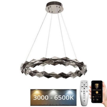 LED Димируем кристален полилей на нишка LED/40W/230V 3000-6500K лъскав хром + дистанционно управление