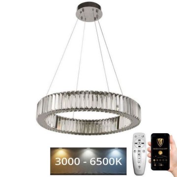 LED Димируем кристален полилей на нишка LED/40W/230V 3000-6500K лъскав хром + дистанционно управление