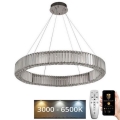 LED Димируем кристален полилей на нишка LED/50W/230V 3000-6500K лъскав хром + дистанционно управление
