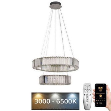 LED Димируем кристален полилей на нишка LED/65W/230V 3000-6500K лъскав хром + дистанционно управление
