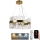 LED Димируем кристален полилей на връв LED/130W/230V 3000-6500K златист + дистанционно управление