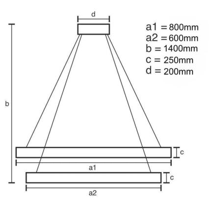 LED Димируем кристален полилей на връв LED/190W/230V 3000-6500K + дистанционно управление