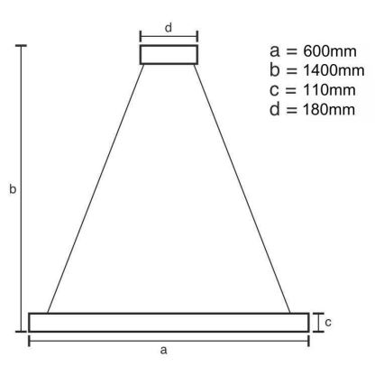 LED Димируем кристален полилей на връв LED/40W/230V 3000-6500K + дистанционно управление