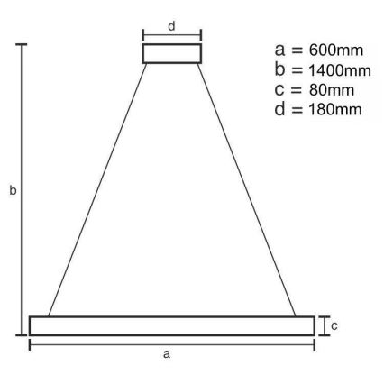 LED Димируем кристален полилей на връв LED/40W/230V 3000-6500K + дистанционно управление