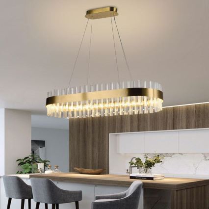 LED Димируем кристален полилей на връв LED/45W/230V 3000-6500K + дистанционно управление
