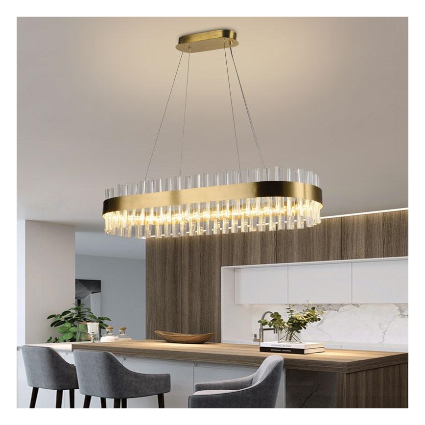 LED Димируем кристален полилей на връв LED/45W/230V 3000-6500K + дистанционно управление