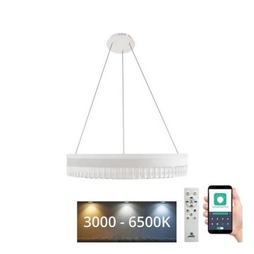 LED Димируем кристален полилей на връв LED/80W/230V 3000-6500K бял + дистанционно управление