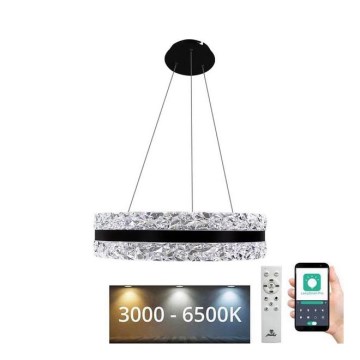LED Димируем кристален полилей на връв LED/80W/230V 3000-6500K черен + дистанционно управление