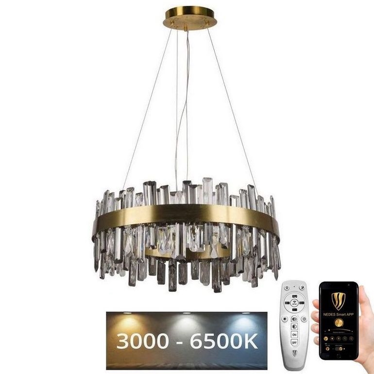 LED Димируем кристален полилей на връв LED/80W/230V 3000-6500K + дистанционно управление