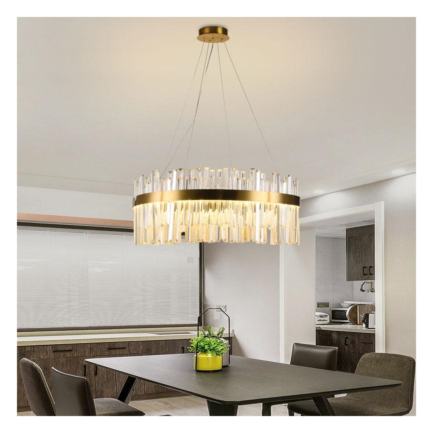 LED Димируем кристален полилей на връв LED/80W/230V 3000-6500K + дистанционно управление