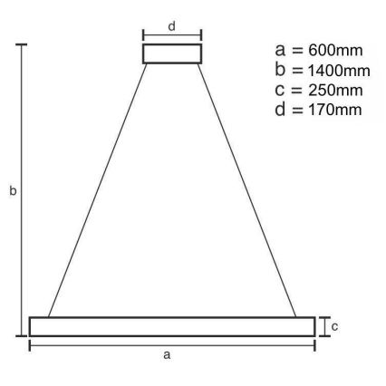 LED Димируем кристален полилей на връв LED/80W/230V 3000-6500K + дистанционно управление