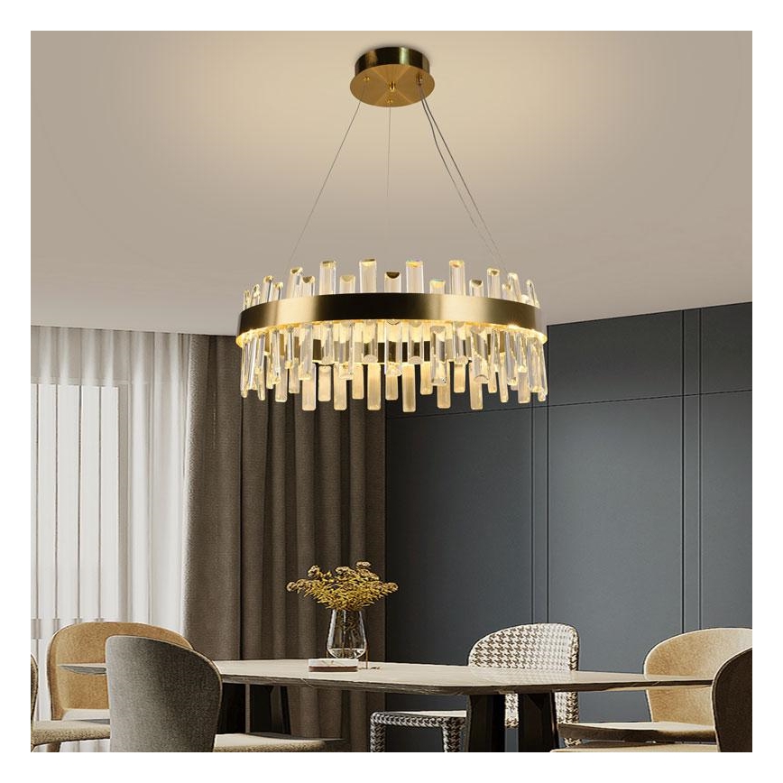 LED Димируем кристален полилей на връв LED/80W/230V 3000-6500K + дистанционно управление