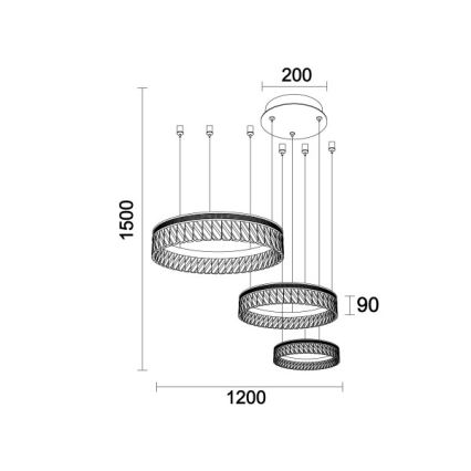 Димируема LED кристална люстра на кабел THALIA LED/120W/230V 3000-6000K + дистанционно управление