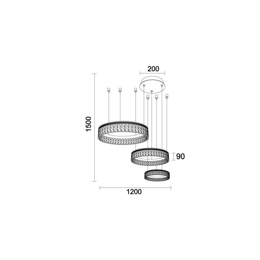 Димируема LED кристална люстра на кабел THALIA LED/120W/230V 3000-6000K + дистанционно управление