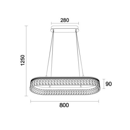 LED димируем кристален полилей на кабел THALIA LED/50W/230V 3000-6000K + дистанционно управление
