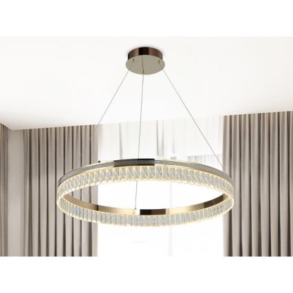Димируем LED кристален полилей на кабел THALIA, 55 W/230 V, 3000–6000 K, Ø 80 см + дистанционно управление