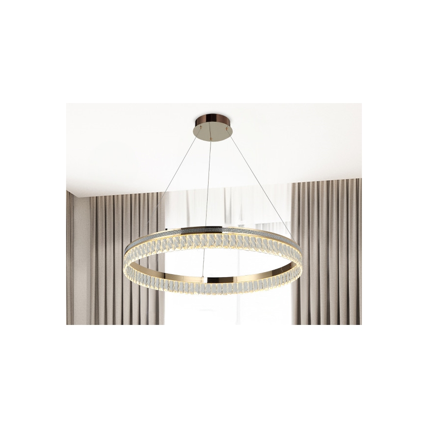 Димируем LED кристален полилей на кабел THALIA, 55 W/230 V, 3000–6000 K, Ø 80 см + дистанционно управление