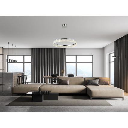 LED димируем кристален полилей на кабел THALIA LED/55W/230V 3000-6000K Ø 80 см + дистанционно управление