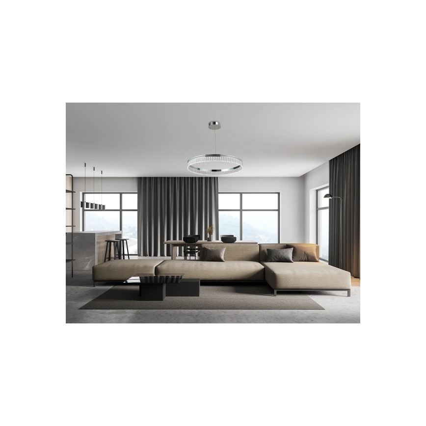 LED димируем кристален полилей на кабел THALIA LED/55W/230V 3000-6000K Ø 80 см + дистанционно управление