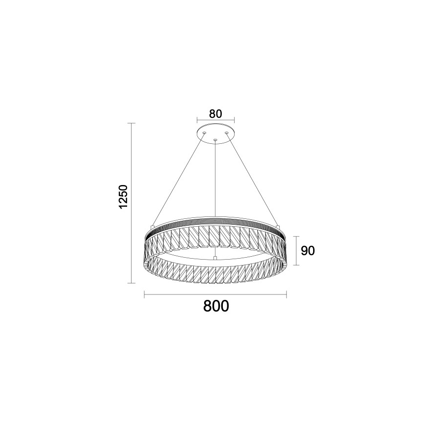 LED димируем кристален полилей на кабел THALIA LED/55W/230V 3000-6000K Ø 80 см + дистанционно управление