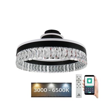 LED Димируем кристален полилей за повърхностен монтаж LED/75W/230V 3000-6500K черен + дистанционно управление