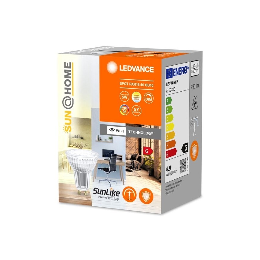 LED Димируема антибактериална крушка PAR16 GU10/4,9W/230V Wi-Fi - Ledvance