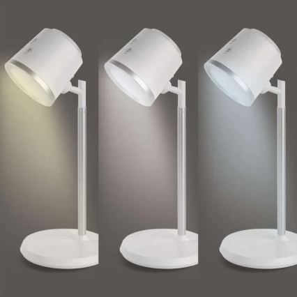 LED Димируема акумулаторна настолна лампа 4в1 LED/6W/3,7V 3000K/4000K/6500K 1500mAh бял