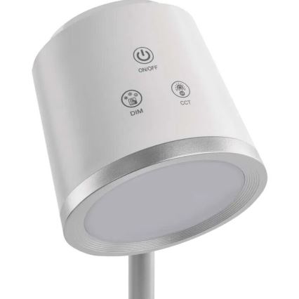 LED Димируема акумулаторна настолна лампа 4в1 LED/6W/3,7V 3000K/4000K/6500K 1500mAh бял