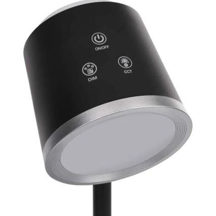 LED Димируема акумулаторна настолна лампа 4в1 LED/6W/3,7V 3000K/4000K/6500K 1500mAh черен
