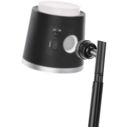 LED Димируема акумулаторна настолна лампа 4в1 LED/6W/3,7V 3000K/4000K/6500K 1500mAh черен