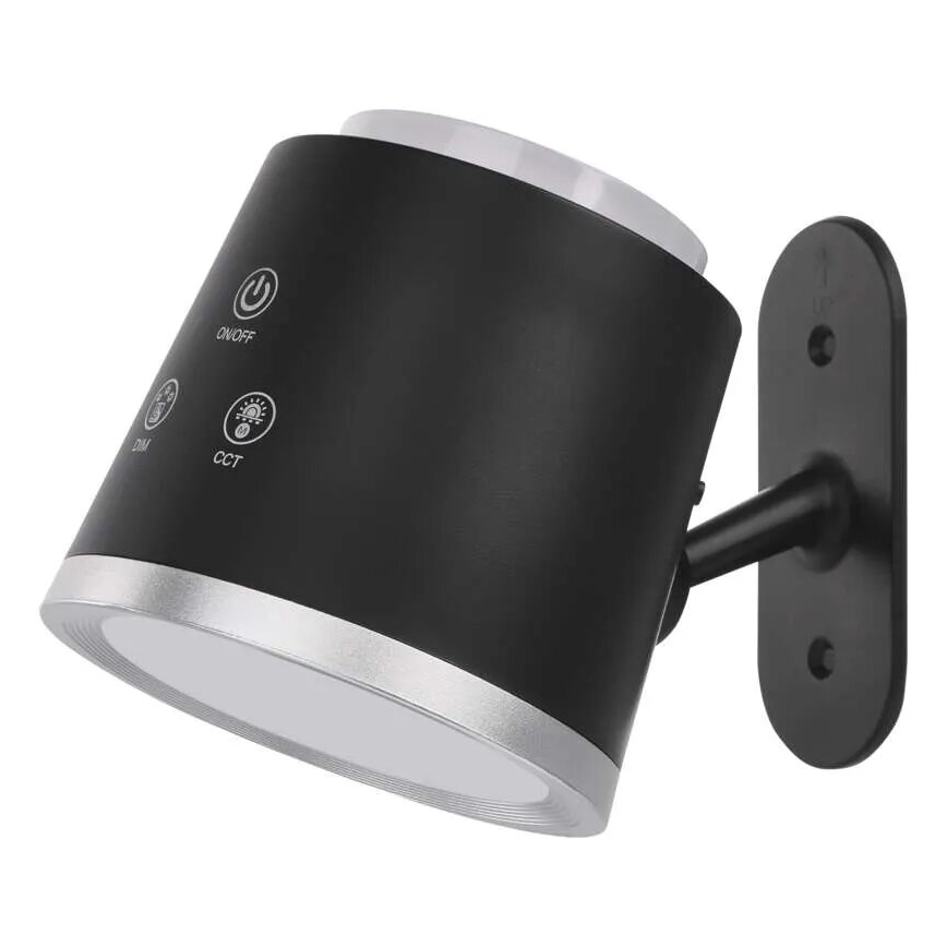 LED Димируема акумулаторна настолна лампа 4в1 LED/6W/3,7V 3000K/4000K/6500K 1500mAh черен