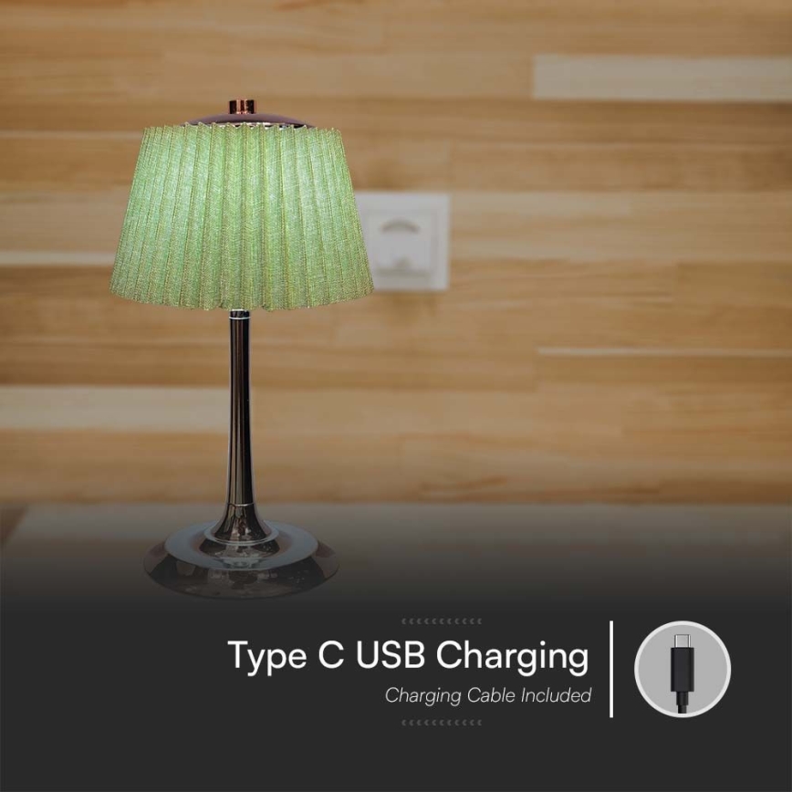LED Димируема акумулаторна настолна touch лампа LED/1,5W/5V 3000/4000/6000K 1800 mAh зелен