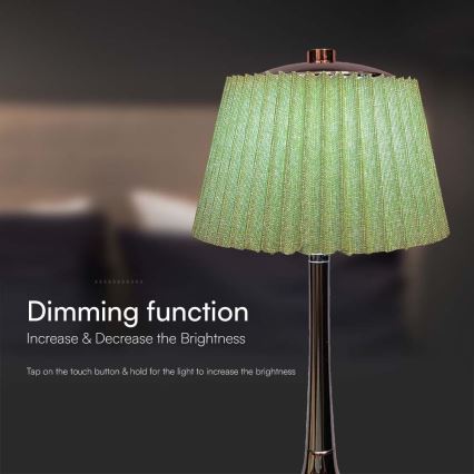LED Димируема акумулаторна настолна touch лампа LED/1,5W/5V 3000/4000/6000K 1800 mAh зелен