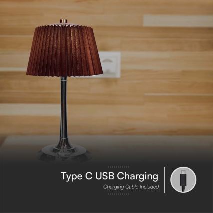 LED Димируема акумулаторна настолна touch лампа LED/1,5W/5V 3000/4000/6000K 1800 mAh кафяв