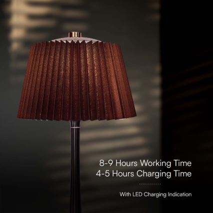 LED Димируема акумулаторна настолна touch лампа LED/1,5W/5V 3000/4000/6000K 1800 mAh кафяв
