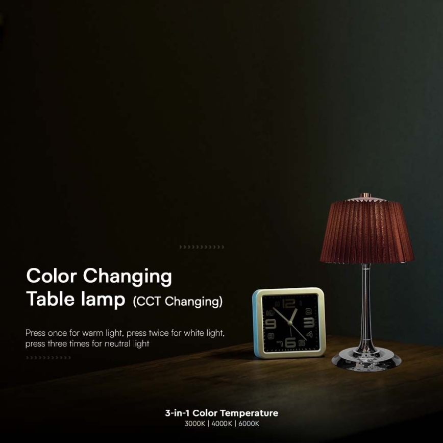 LED Димируема акумулаторна настолна touch лампа LED/1,5W/5V 3000/4000/6000K 1800 mAh кафяв
