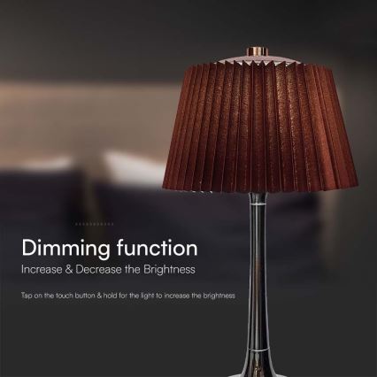 LED Димируема акумулаторна настолна touch лампа LED/1,5W/5V 3000/4000/6000K 1800 mAh кафяв
