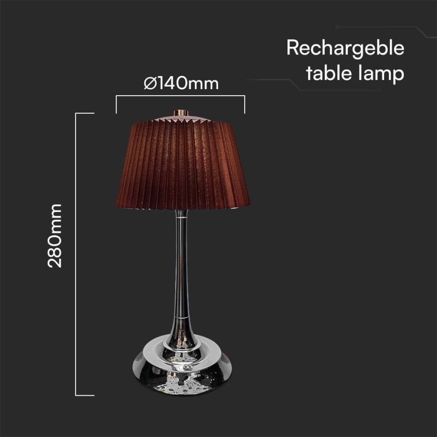 LED Димируема акумулаторна настолна touch лампа LED/1,5W/5V 3000/4000/6000K 1800 mAh кафяв