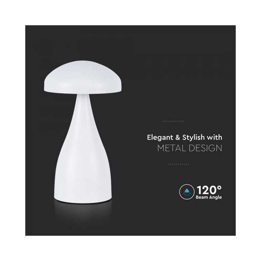 LED Димируема акумулаторна настолна touch лампа LED/1W/5V 3000-6000K 1800 mAh бял