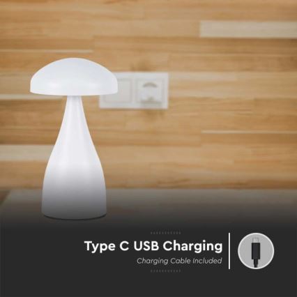 LED Димируема акумулаторна настолна touch лампа LED/1W/5V 3000-6000K 1800 mAh бял