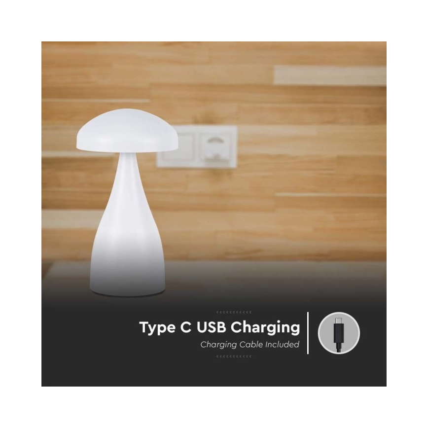 LED Димируема акумулаторна настолна touch лампа LED/1W/5V 3000-6000K 1800 mAh бял