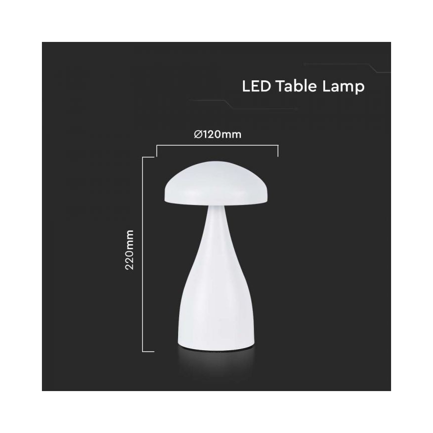 LED Димируема акумулаторна настолна touch лампа LED/1W/5V 3000-6000K 1800 mAh бял