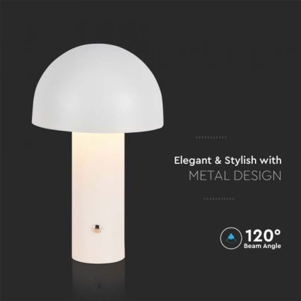 LED Димируема акумулаторна настолна touch лампа LED/1W/5V 3000-6000K 1800 mAh бял
