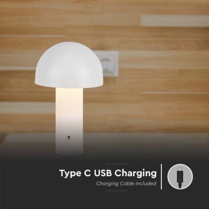 LED Димируема акумулаторна настолна touch лампа LED/1W/5V 3000-6000K 1800 mAh бял