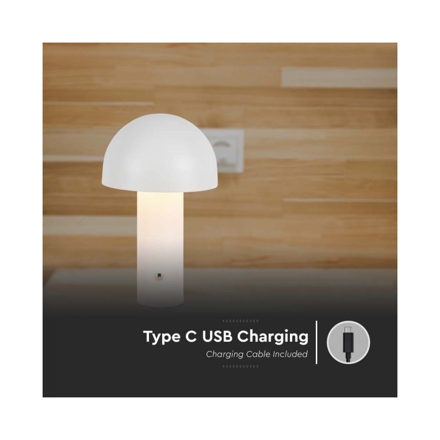 LED Димируема акумулаторна настолна touch лампа LED/1W/5V 3000-6000K 1800 mAh бял