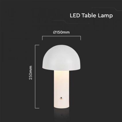 LED Димируема акумулаторна настолна touch лампа LED/1W/5V 3000-6000K 1800 mAh бял