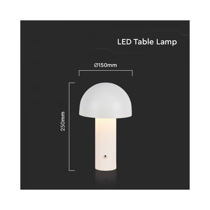 LED Димируема акумулаторна настолна touch лампа LED/1W/5V 3000-6000K 1800 mAh бял