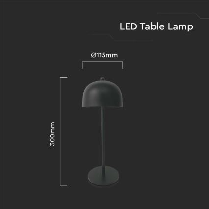 LED Димируема акумулаторна настолна touch лампа LED/1W/5V 3000-6000K 1800 mAh черен