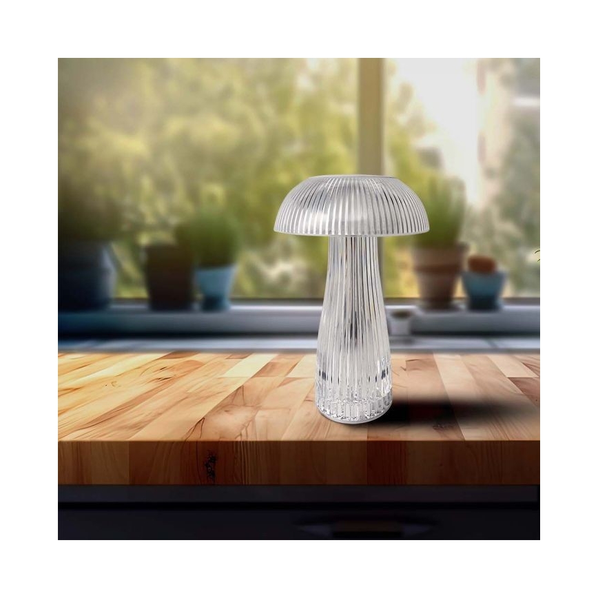 LED Димируема акумулаторна настолна touch лампа LED/1W/5V 3000-6000K 1800 mAh прозрачен