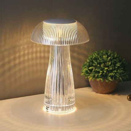 LED Димируема акумулаторна настолна touch лампа LED/1W/5V 3000-6000K 1800 mAh прозрачен